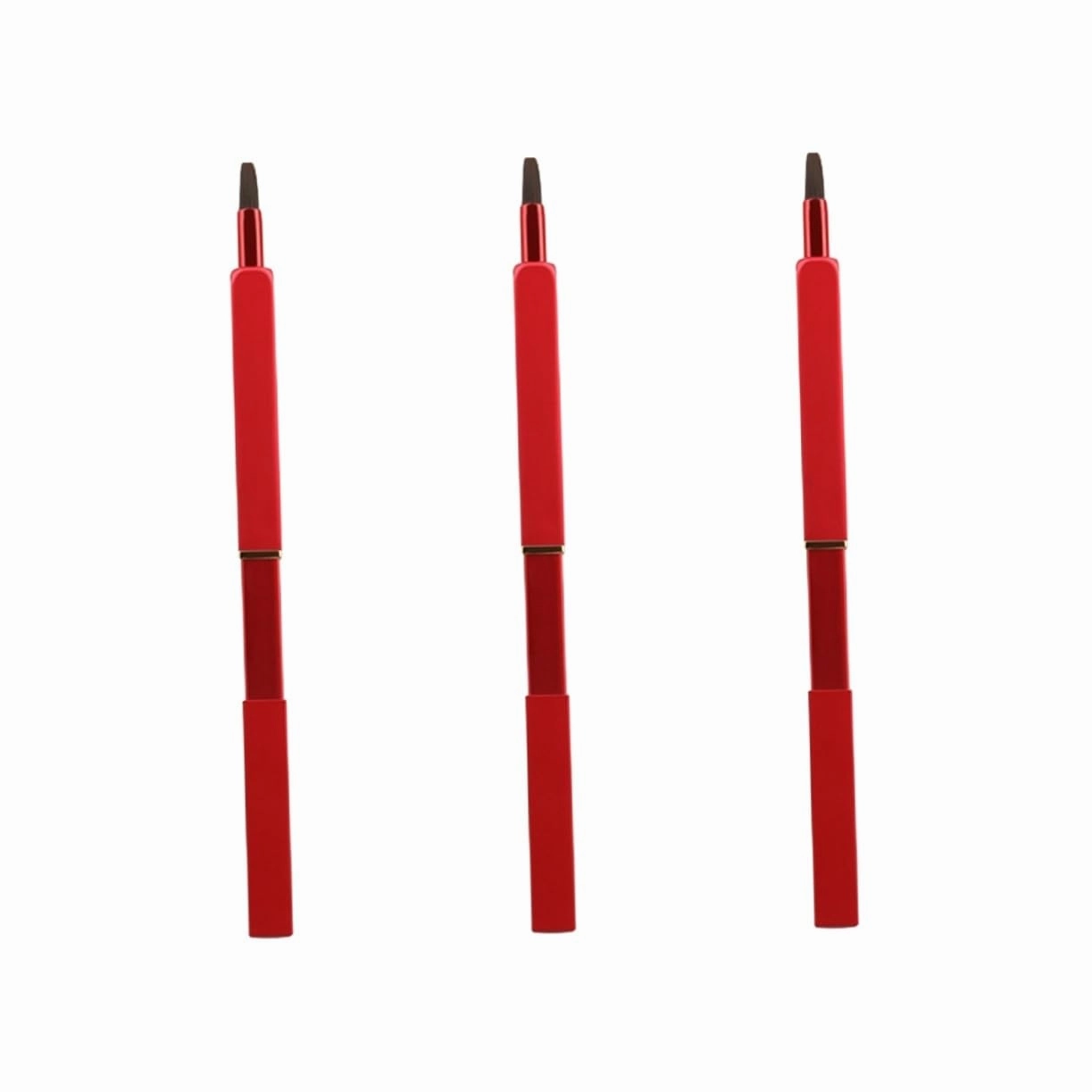 balacoo 3pcs Retractable Lip Brush Nylon Fiber Lip Brush Portable Makeup Brush Lip Lipstick Applicator Makeup Lip Brush Makeup Tool Kit Handy Lip Brush Earth Tones Plate, 9.3*1cm, Red