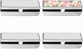 BAOZOON 4 Pcs Sublimation Blank Metal Lipstick Case Holder With Mirror Heat Transfer Lip Gloss Purse DIY Portable Lipstick Holder Case Jewelry Storage Box