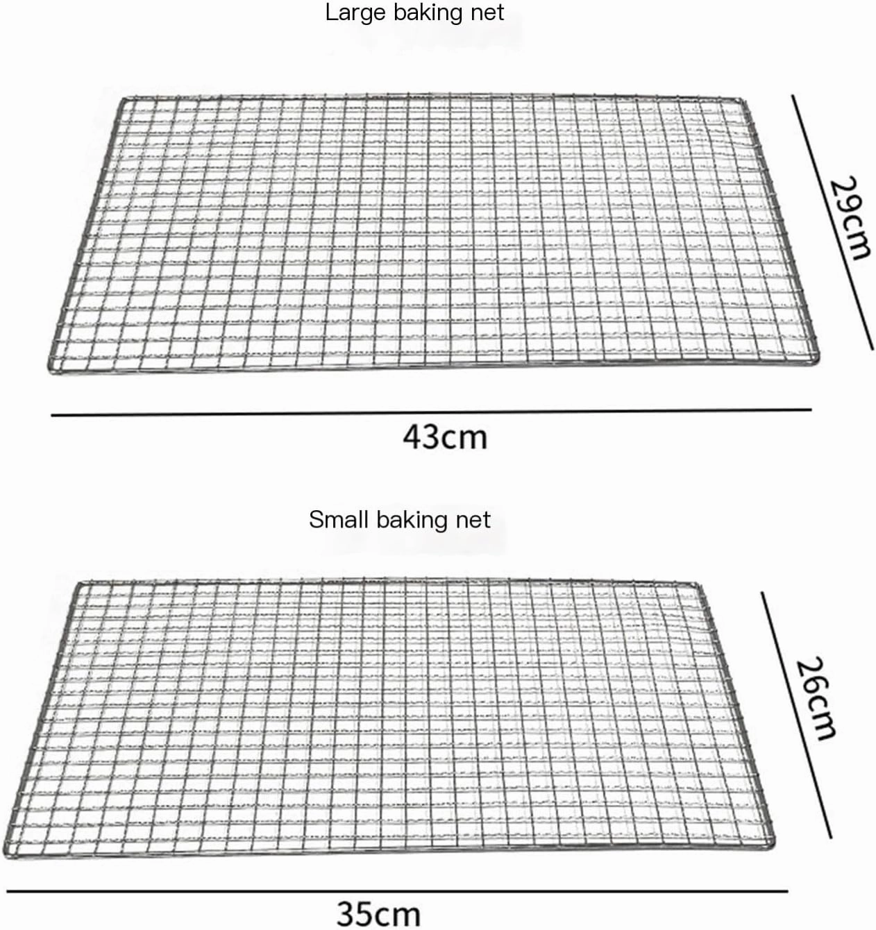 Barbecue Grill Square Iron Grill Rectangular Grill Rack Tool Outdoor Barbecue Supplies Oven Accessories(Oversized mesh)