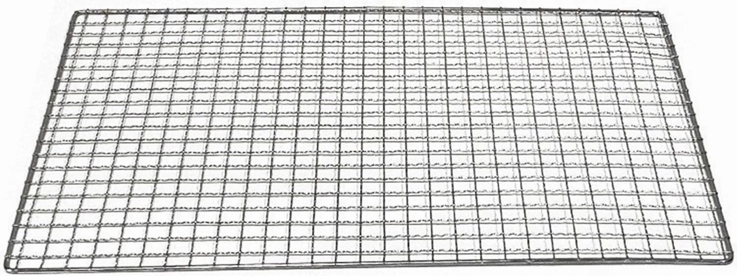 Barbecue Grill Square Iron Grill Rectangular Grill Rack Tool Outdoor Barbecue Supplies Oven Accessories(Oversized mesh)