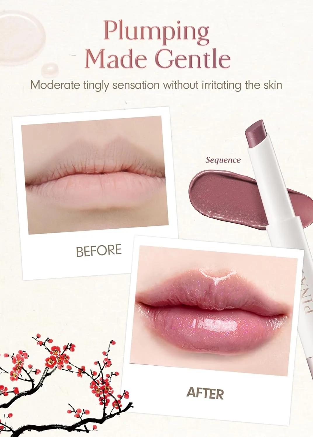 Bare Glow Peptide Melting Lip Balm 0.06 oz – Vegan Plumping Moisturizing & Hydrating Korean Makeup Lip Balm, Color Tinted Lip Stain for Softer Lips – Lip Gloss with Shimmer (#05 Sequence)