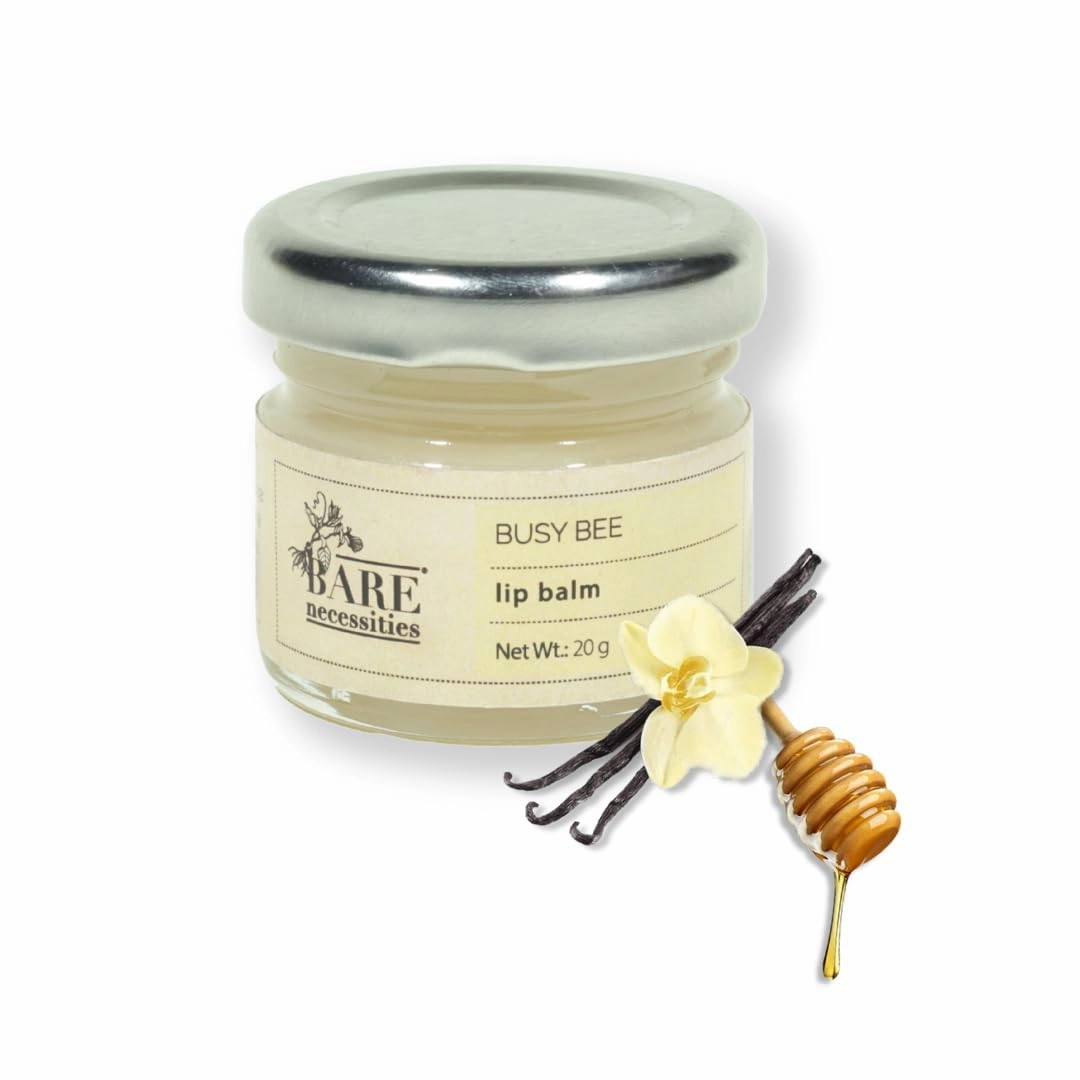 Bare Necessitie es Organic Beeswax Lip Balm With Shea Butter - Moisturizing For Dry Lips | Non-Toxic, Natural | Hydrating Honey Vanilla | 20g