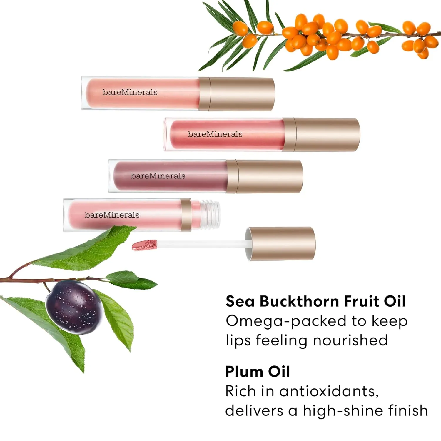bareMinerals Mineralist Lip Gloss-Balm, Hydrating Lip Gloss   Balm Hybrid, Sheer Glossy Lip Balm, No Stickiness, Improves Lip Smoothness, Vegan