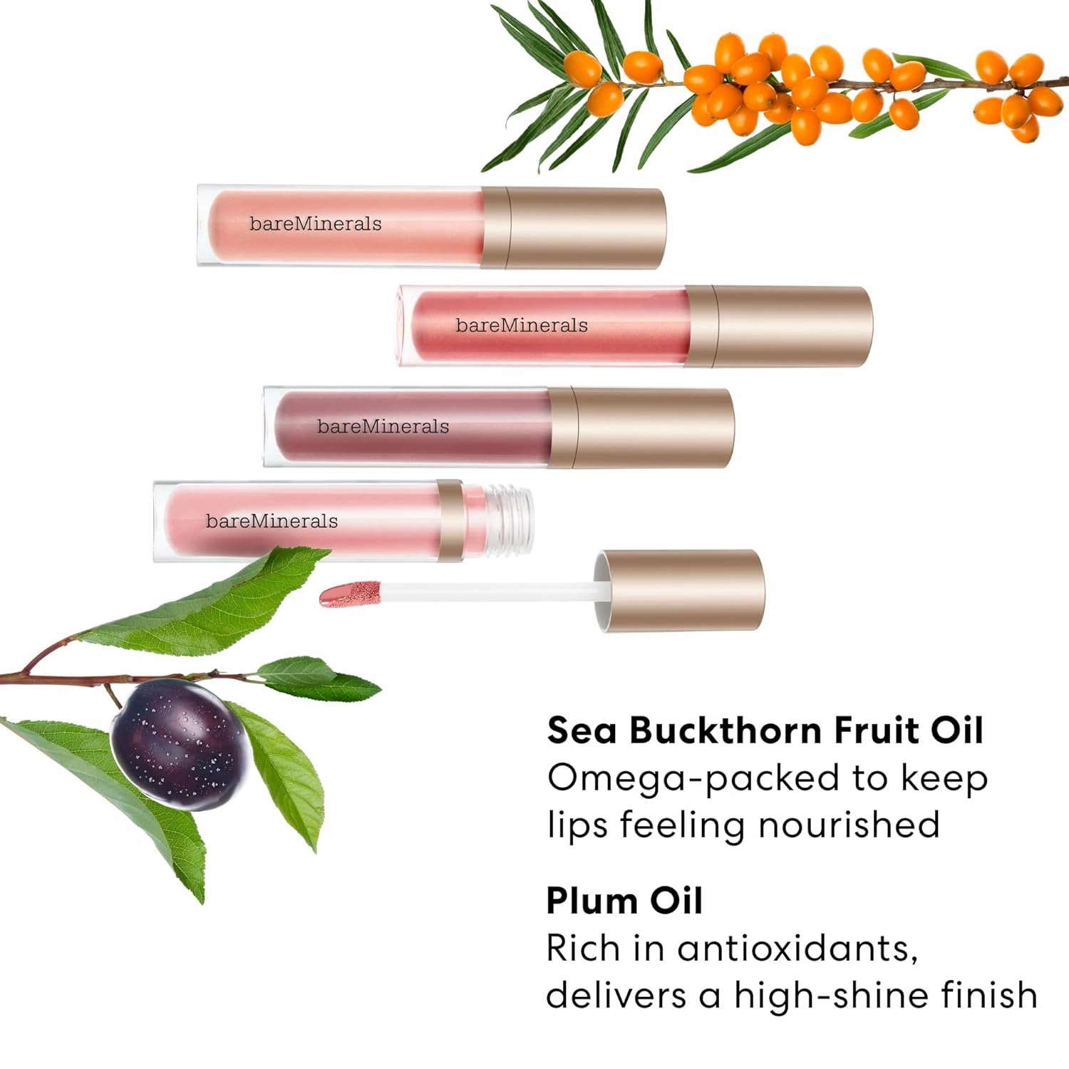 bareMinerals Mineralist Lip Gloss-Balm, Hydrating Lip Gloss   Balm Hybrid, Sheer Glossy Lip Balm, No Stickiness, Improves Lip Smoothness, Vegan