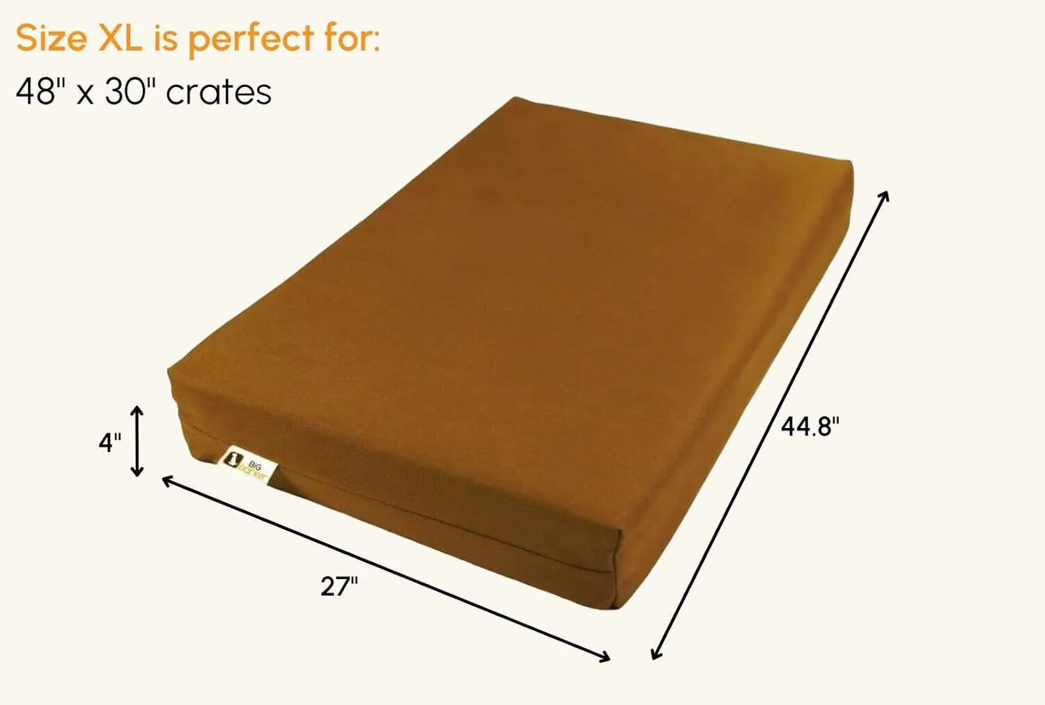 Barker Beds Orthopedic Crate Bed (XL, Cordura)– 4" Memory Foam Pad for Dog Crates – Designed for Extra Large Dogs – Durable, Machine-Washable Cover – Supports Joints – Made in USA