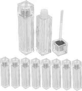 Beaupretty 10Pcs Transparent Lip Gloss Tubes Refillable Containers with Brush Applicator Design for DIY Lip Makeup Lightweight and Portable Chic Cosmetic Bottles