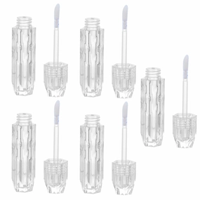 Beaupretty Clear Gloss Lip Gloss 5pcs Empty Lip Gloss Tubes Diamond Plastic Lip Gloss Bottle Containers Clear Refillable Lipstick Lip Balm Bottles DIY Liquid Eyeliner Tubes Sample Containers