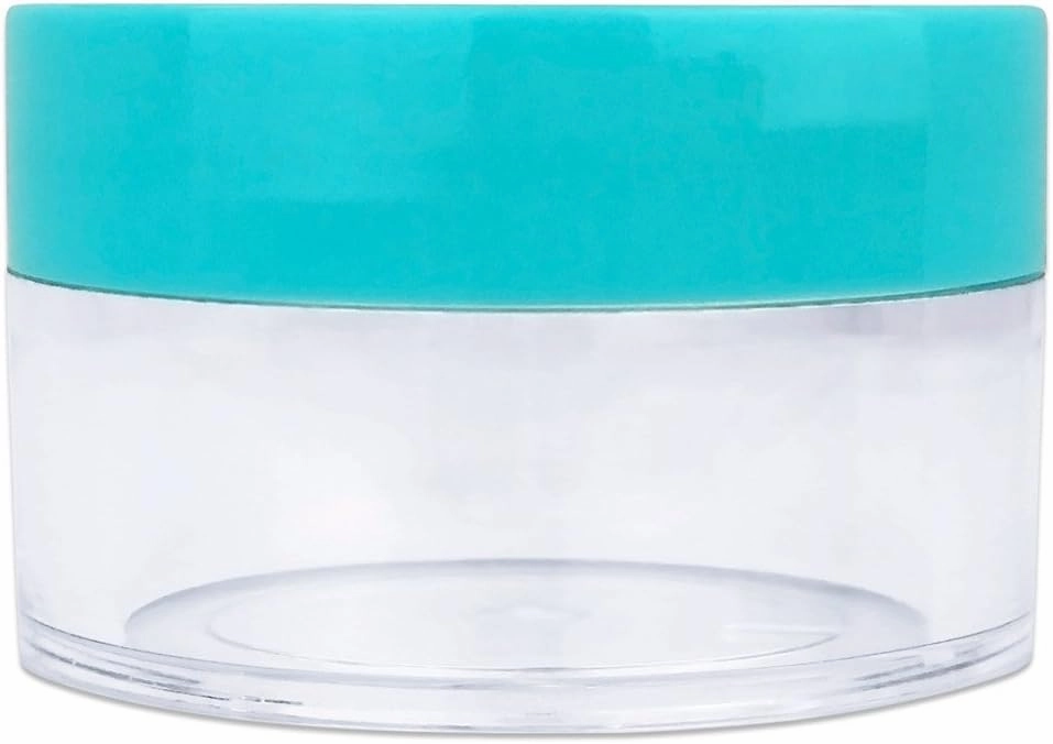 Beauticom 20G/20ML Reusable Clear Round Sample Container Jars with Teal Lids for Lotion, Creams, Toners, Lip Balms, Cosmetic, Makeup - BPA Free (120 Pieces (120 Bottoms & 120 Lids))