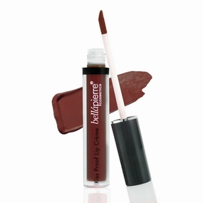 bellapierre Kiss Proof Lip Crème | Richly Pigmented, Smooth Matte Finish | 100% Natural Formulation | Non-Toxic and Paraben Free |Long Lasting Nourishing, Color - Brown Shell