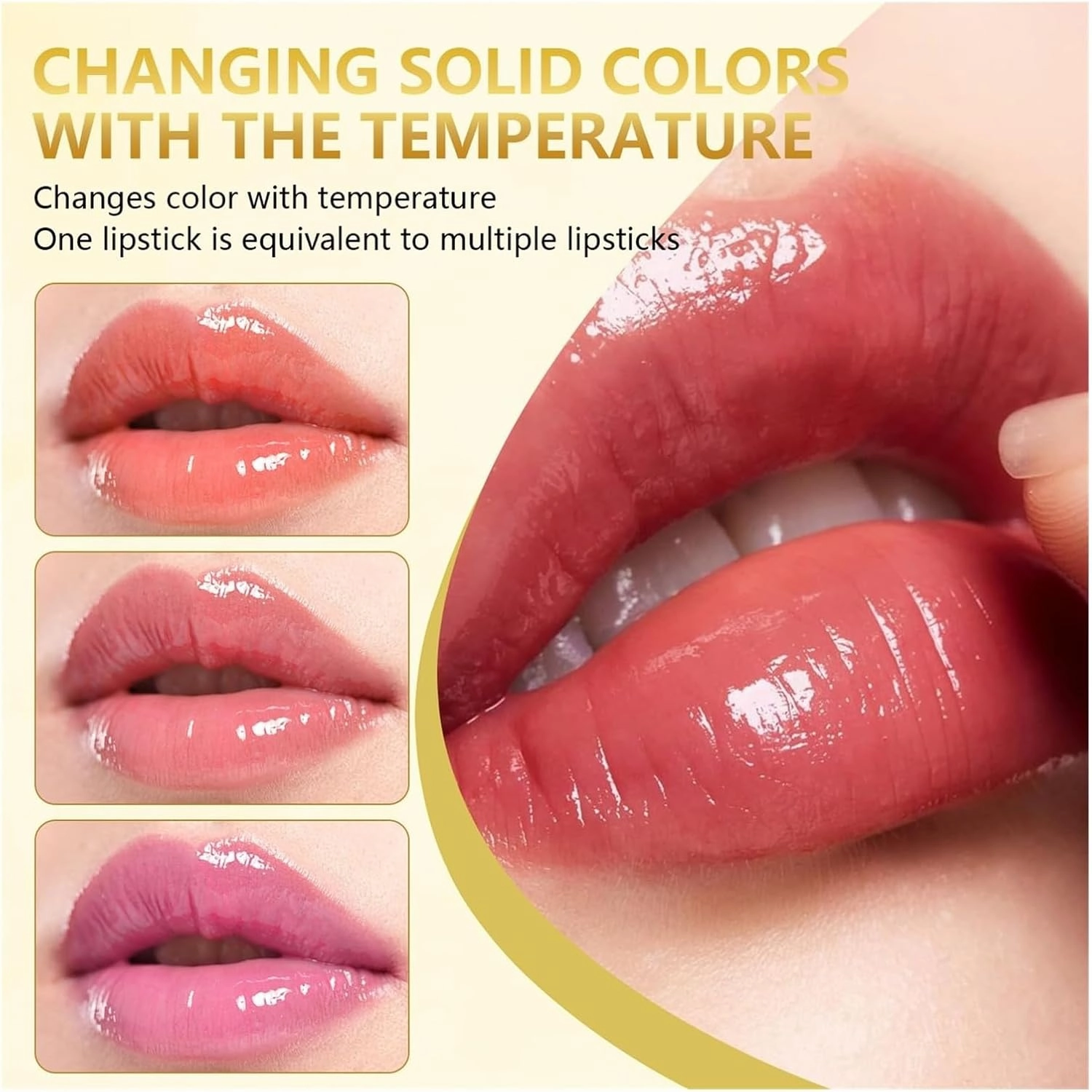 Benefician Lipstick, Transferproof Color-Changing Lipstick, Long Lasting 24 Hours Moisturizing Glossy Shine Lip Gloss for Women(2pc)