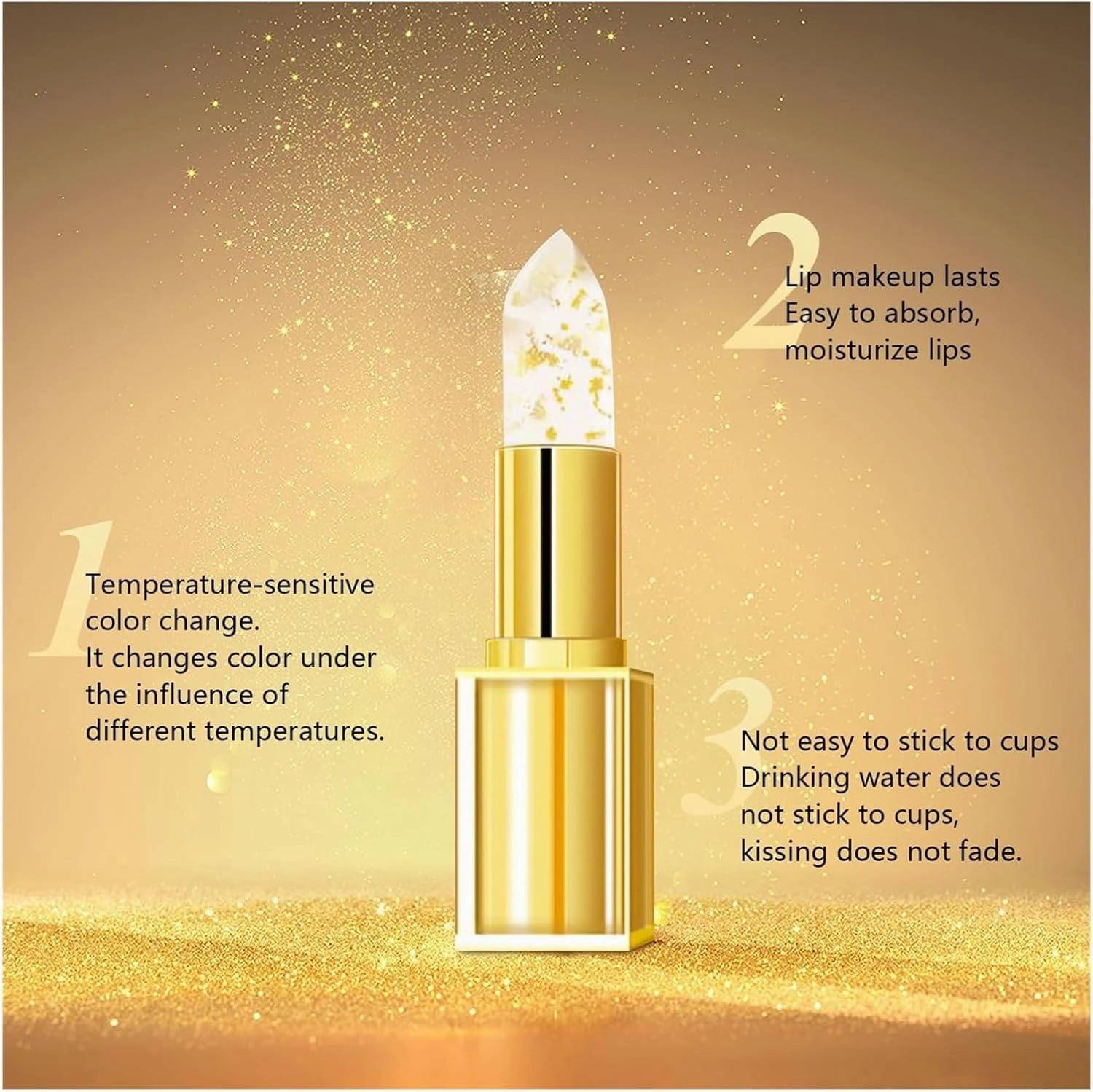 Benefician Lipstick, Transferproof Color-Changing Lipstick, Long Lasting 24 Hours Moisturizing Glossy Shine Lip Gloss for Women(2pc)