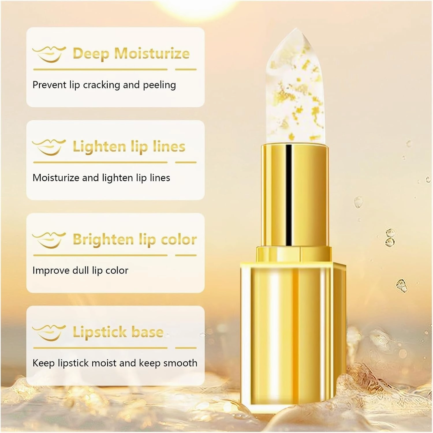 Benefician Lipstick, Transferproof Color-Changing Lipstick, Long Lasting 24 Hours Moisturizing Glossy Shine Lip Gloss for Women(2pc)