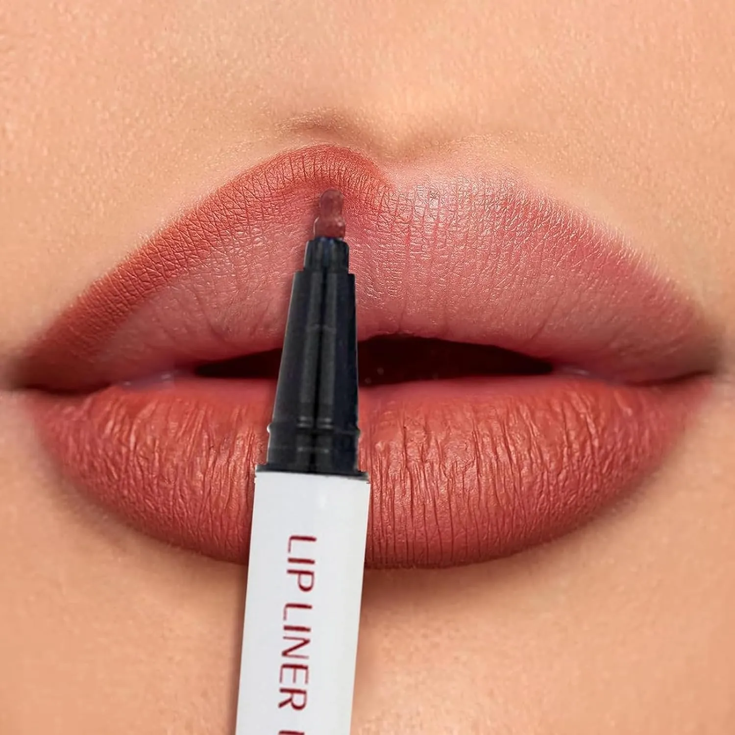 Benighty Liquid Lip Liner, 2-In-1 Waterproof Matte Liquid Lipstick, 03#