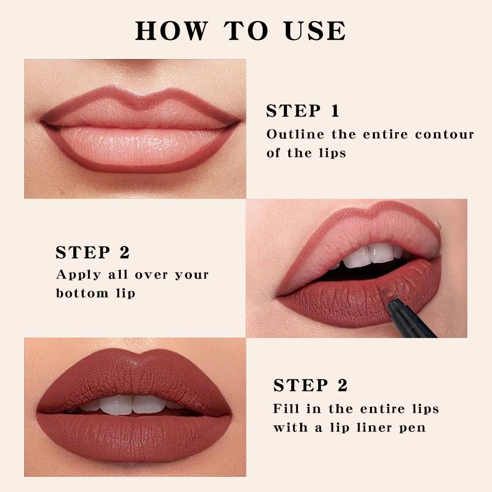 Benighty Liquid Lip Liner, Benefit Longwear Liquid Lip Liner, Benighty Longwear Liquid Lip Liner, Benighty Lip Liner, 2-in-1 Waterproof Liquid Lipstick, Quick-Drying Liquid Lip Stain