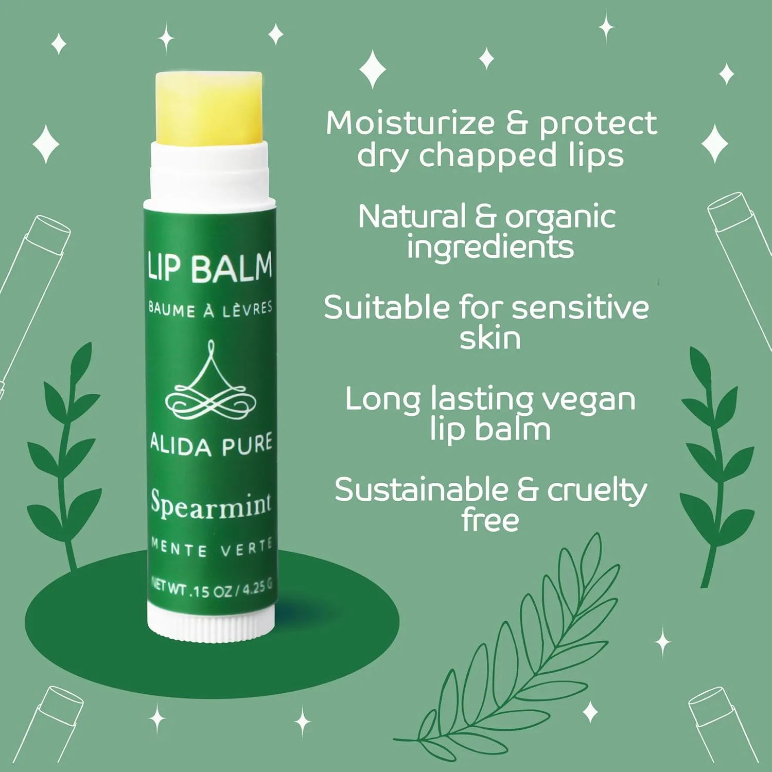 Berry Mint Lip Balm Collection, Vegan Set, Bees Wax Free, Coconut Oil Free, Avocado And, Organic Jojoba Oil, Vitamin E, Natural Moisturizer For Dry Cracked Lips, 3 Tube Set