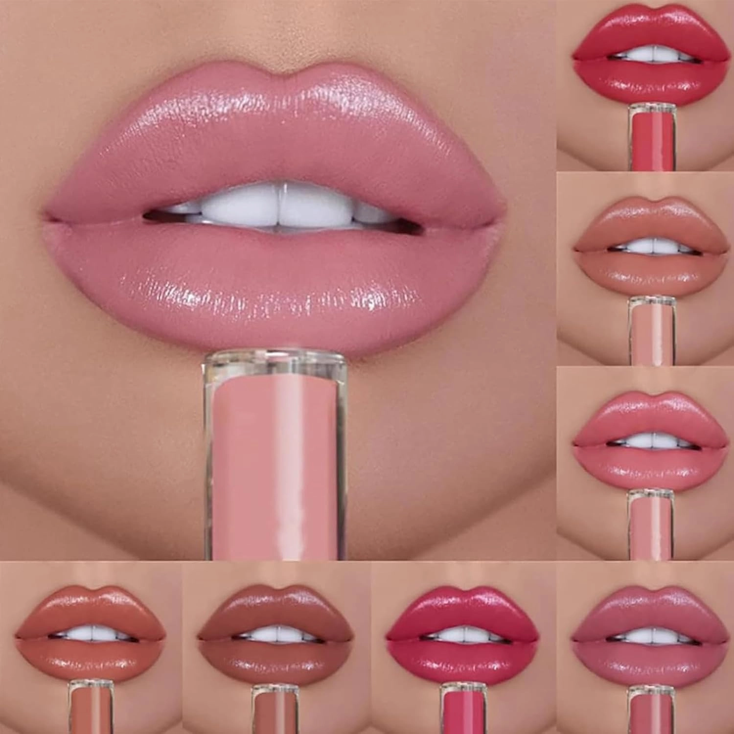 Beryse Lip Stain Oil, Beryse Staining Lip Oil, Probablei LassiLips Staining Lipoil, Visulong 12 Color Cream Lips Gloss, Waterproof, Non-stick to Cup (4pcs-3)