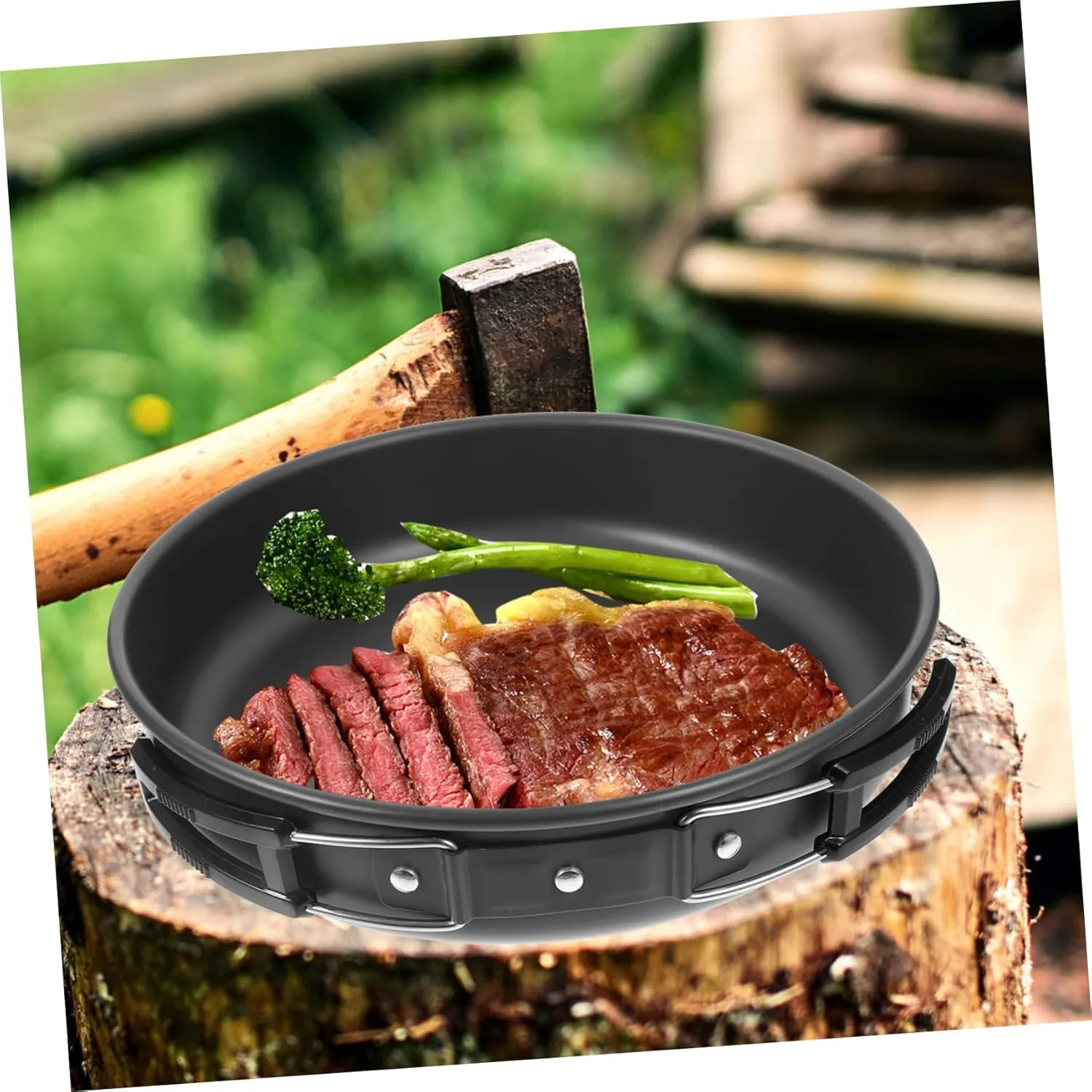 BESPORTBLE Frying Mini Black Outdoor Polyester Hard Alumina