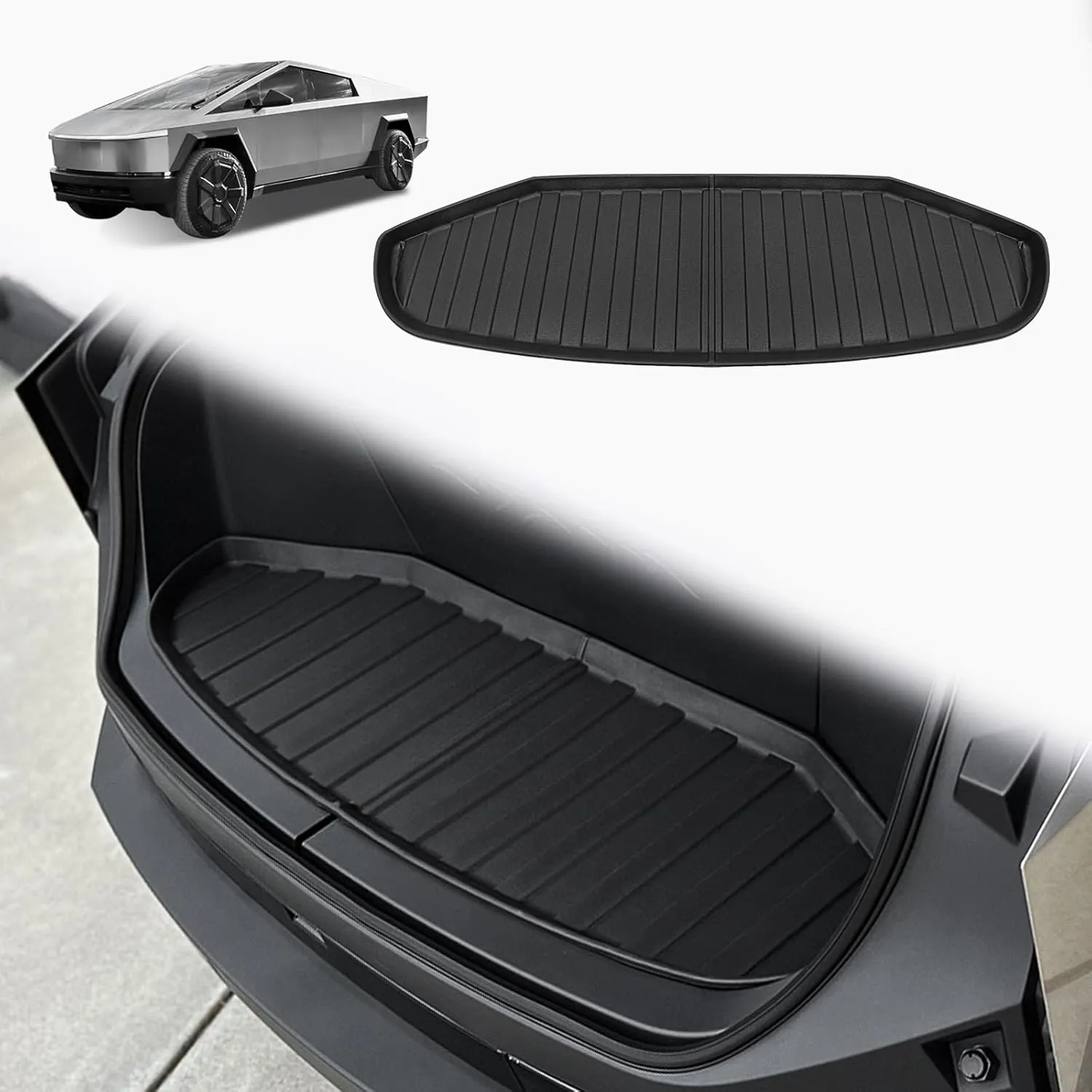 BestEvMod All Weather Frunk Front Trunk Mat Compatible with Tesla Cybertruck 2023 2024 Accessories Pickup Heavyweight Liner 3D Pattern TPE Waterproof Protect(Frunk Mat)