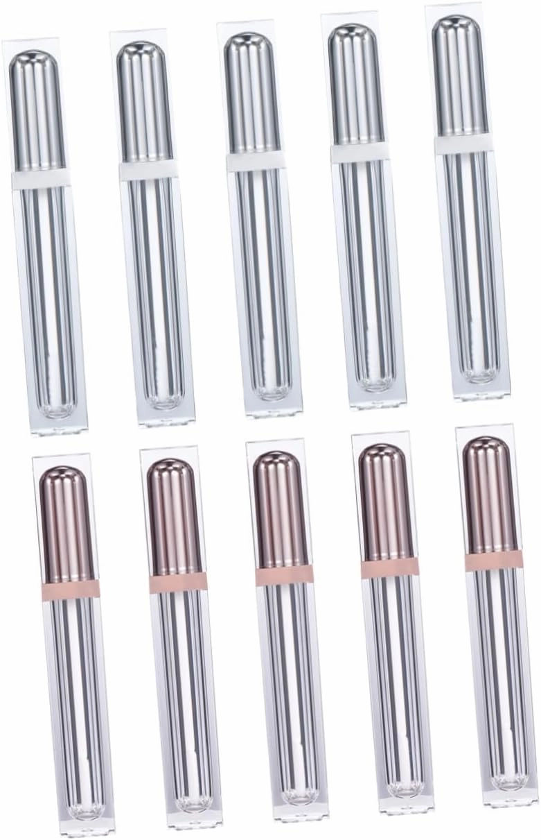 BESTYASH 10Pcs Transparent Lip Gloss Tube Refillable Containers for Travel Daily Use Lightweight Portable Makeup Bottles Each