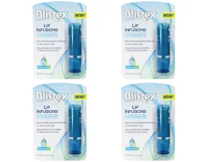 Blistex Moisturizer Lip Infusions, Hydrate & Quenching, 0.13 oz (Pack of 4)