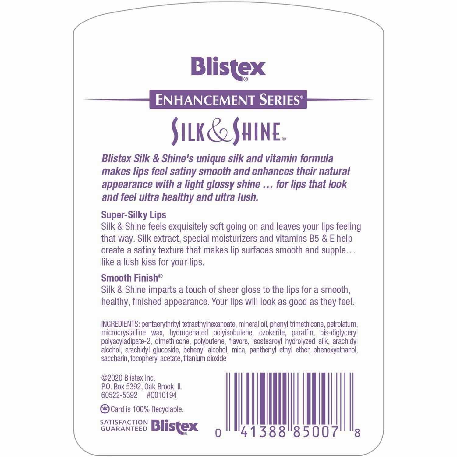 Blistex Silk & Shine Lip Moisturizer 0.13 oz Pack of 6 (NO SPF)
