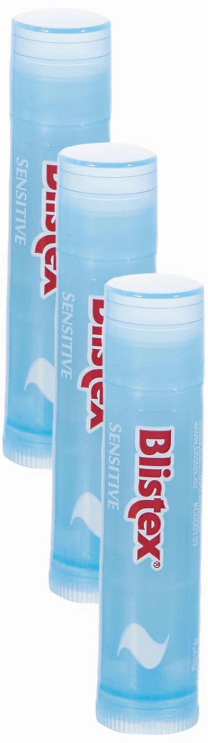 Blistex Simple & Sensitive Lip Balm, 0.15 Ounce Tube – Hypo-Allergenic Unflavored Lip Balm, Gentle Lip Moisturizer For Dry Lips, Contains Shea & Cocoa Butter (Pack of 3)