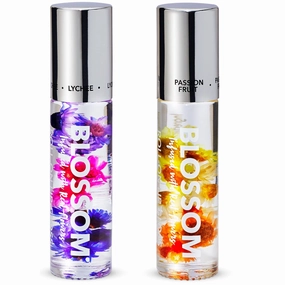Blossom Scented Roll on Lip Gloss, Infused with Real Flowers, Made in USA, 0.40 fl oz, 2 pack, Lychee/Passion Fruit