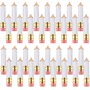 Blulu 24 Pcs 5 ml Pencil Lip Gloss Tube Empty, Gift for Graduation Teacher Appreciation, Pencil Lip Gloss Container Clear Refillable Tube for Women DIY Cosmetics