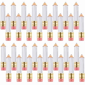 Blulu 24 Pcs 5 ml Pencil Lip Gloss Tube Empty, Gift for Graduation Teacher Appreciation, Pencil Lip Gloss Container Clear Refillable Tube for Women DIY Cosmetics