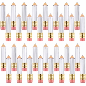 Blulu 48 Pcs 5 ml Pencil Lip Gloss Tube Empty, Gift for Graduation Teacher Appreciation, Pencil Lip Gloss Container Clear Refillable Tube for Women DIY Cosmetics