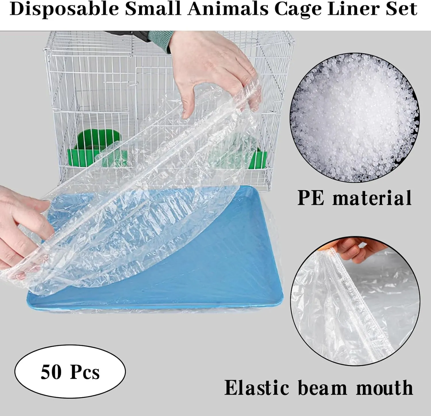 BNOSDM Disposable Rabbit Litter Box Liners-23.6 inch Bunny Cage Liners Pack of 100 Plastic