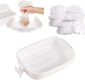 BNOSDM Disposable Rabbit Litter Box Liners-23.6 inch Bunny Cage Liners Pack of 100 Plastic