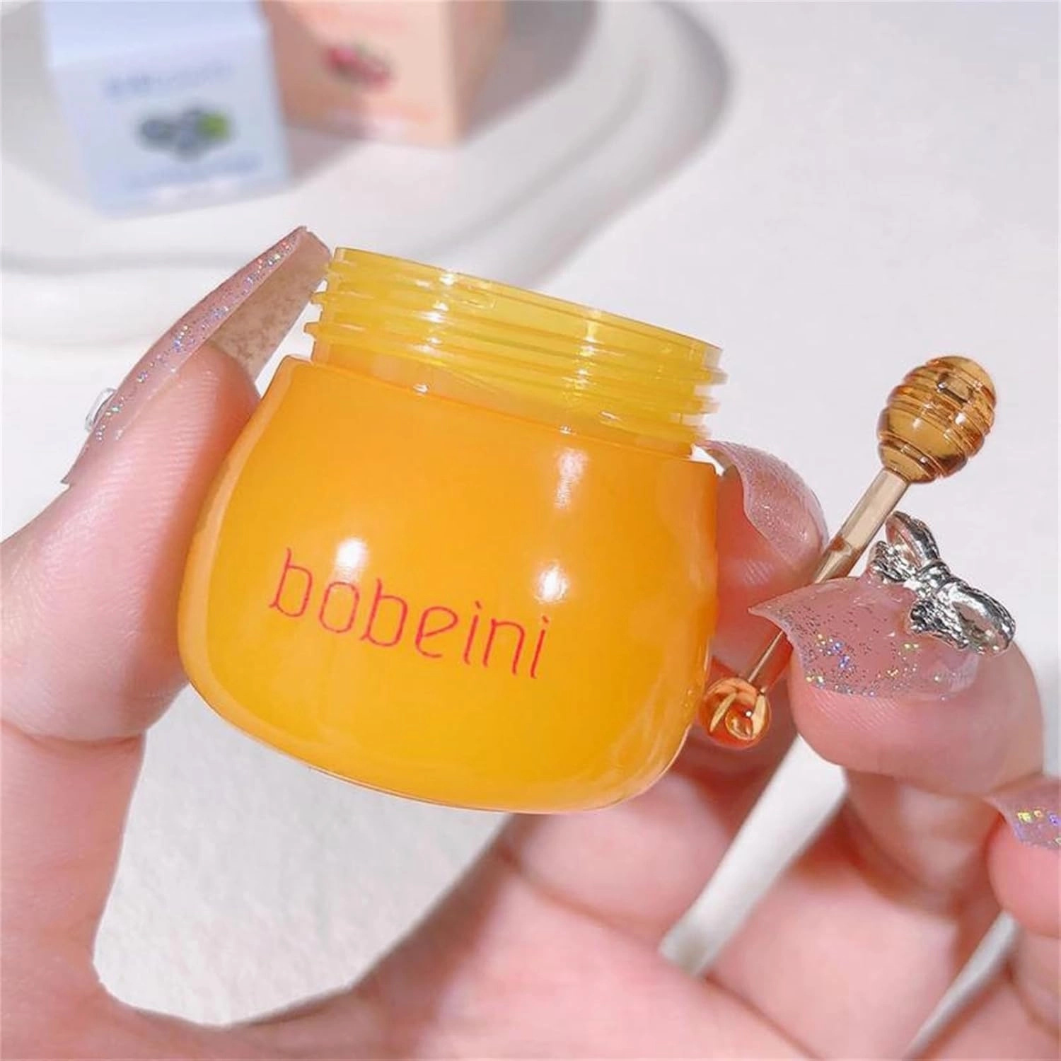 Bobeini Lip Mask, Honeypot Lip Mask, Honey Lip Mask, Sleep Overnight Lip Mask for Lip Care, Hydrating Lip Mask (2pcs)
