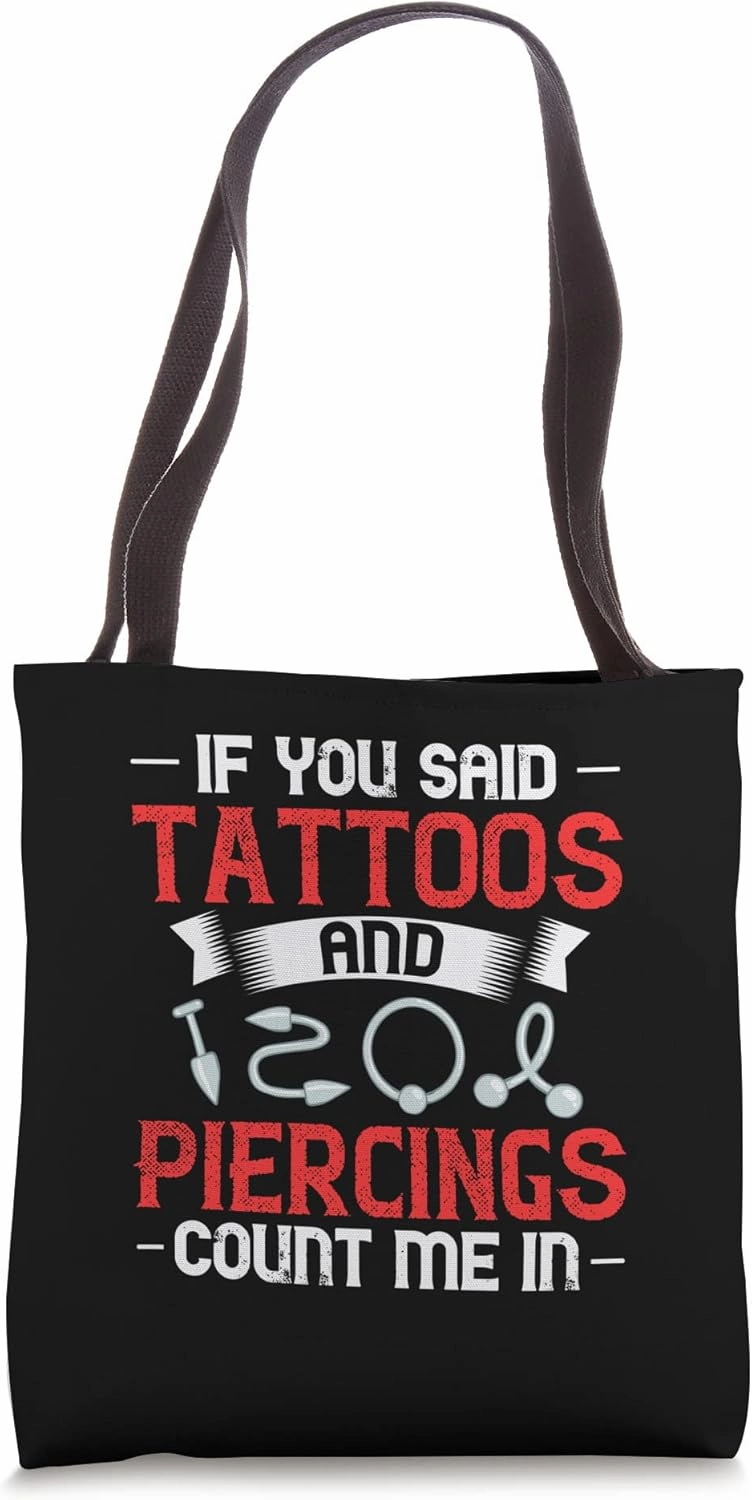 Body Piercing Dermal Implants Nose Ear Lip Modification Tote Bag