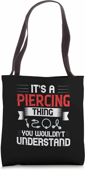 Body Piercing Dermal Implants Nose Ear Lip Modification Tote Bag