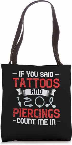 Body Piercing Dermal Implants Nose Ear Lip Modification Tote Bag