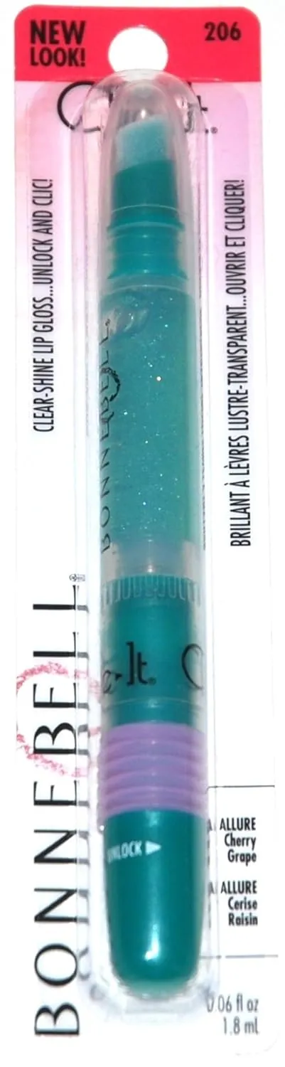Bonne Bell Click-It, Clear Shine Lip Gloss, Cherry Grape Flavor (1 Each)