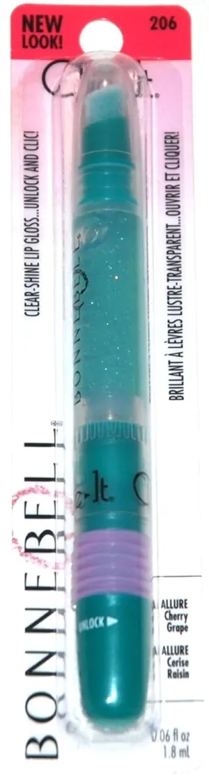 Bonne Bell Click-It, Clear Shine Lip Gloss, Cherry Grape Flavor (1 Each)