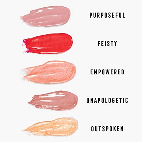 Bossy Cosmetics Vegan Lip Gloss for Soft Lips, Plumping Oil, Hydrating Non-Stick Lipgloss for Women, Provides Maximum Shine, Paraben and Cruelty Free (Empowered - Peach Color)
