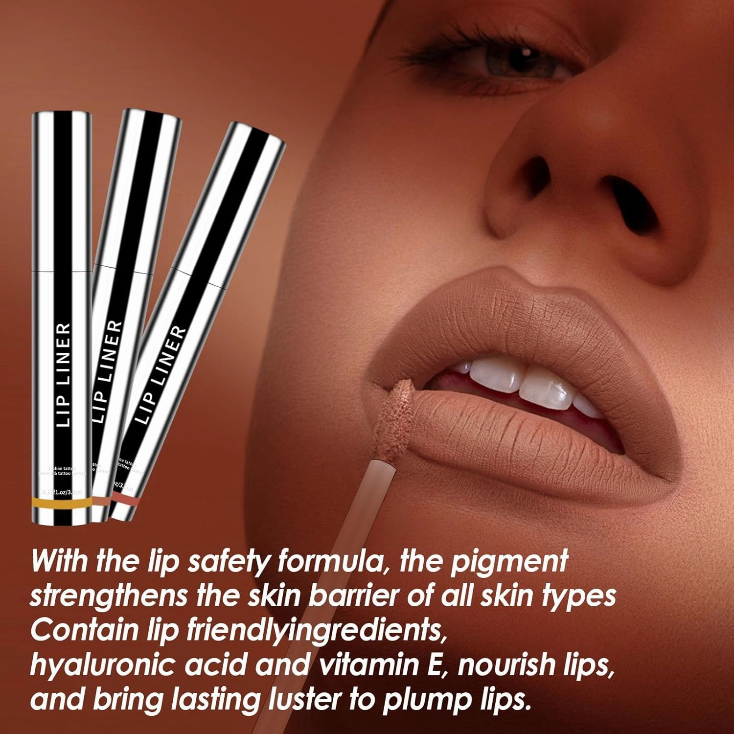Boulari Lip Stain Long Lasting Lip Liner to Define Your Lips Waterproof Boulari Lip Stain Peel Achieve a Perfectly Makeup for Girls (True Nude Neutral Mauve Rose Pink, S)