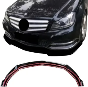 Brabus Style Front Lip Splitter Compatible with 2007-2011 Mercedes Benz C-Class W204 Sedan - Front Splitter for C 250, C 300, C 350, C 63 AMG.