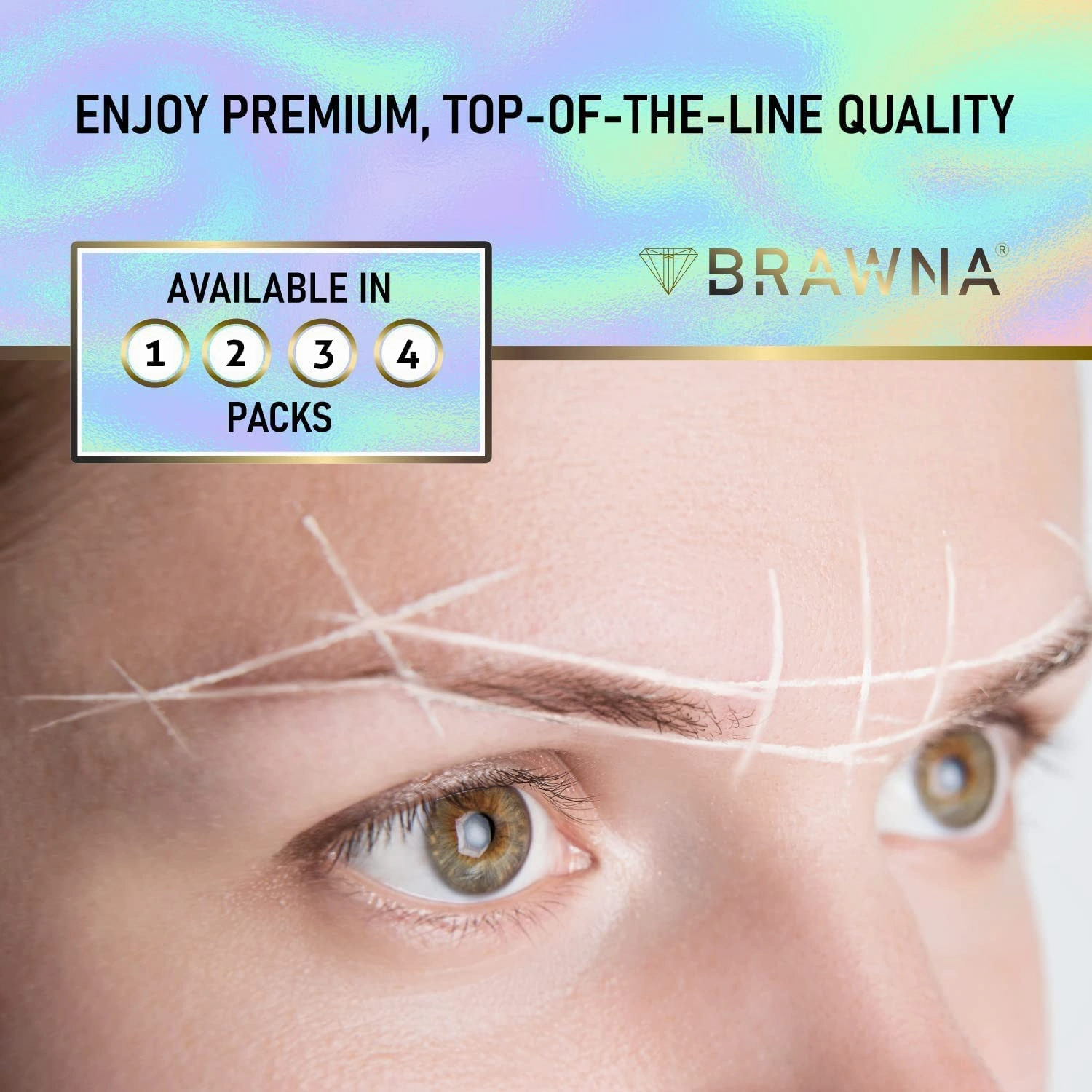 BRAWNA 2 Pack Pro Inked Mapping String for Brow and Lip Measuring - Color - Turquoise and White