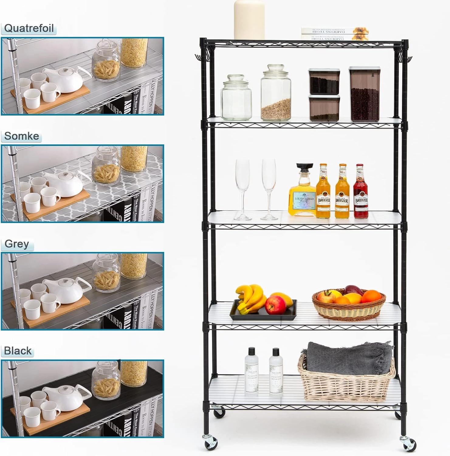 BRIAN & DANY Wire Shelf Liner 14" X 36", Heavy Duty Shelf Liners for Wire Shelving, Waterproof Protector Mats, Set of 5, Transparent