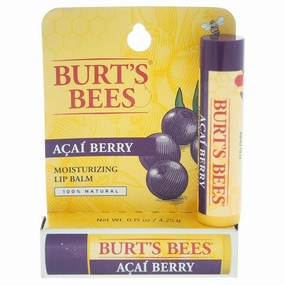 Burt's Bees 100% Natural Moisturizing Lip Balm, Acai Berry with Beeswax & Fruit Extracts - 12 Tubes