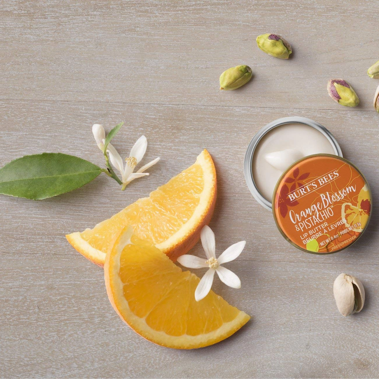 Burt's Bees 100% Natural Moisturizing Lip Butter with Orange Blossom & Pistachio, 6 Tins