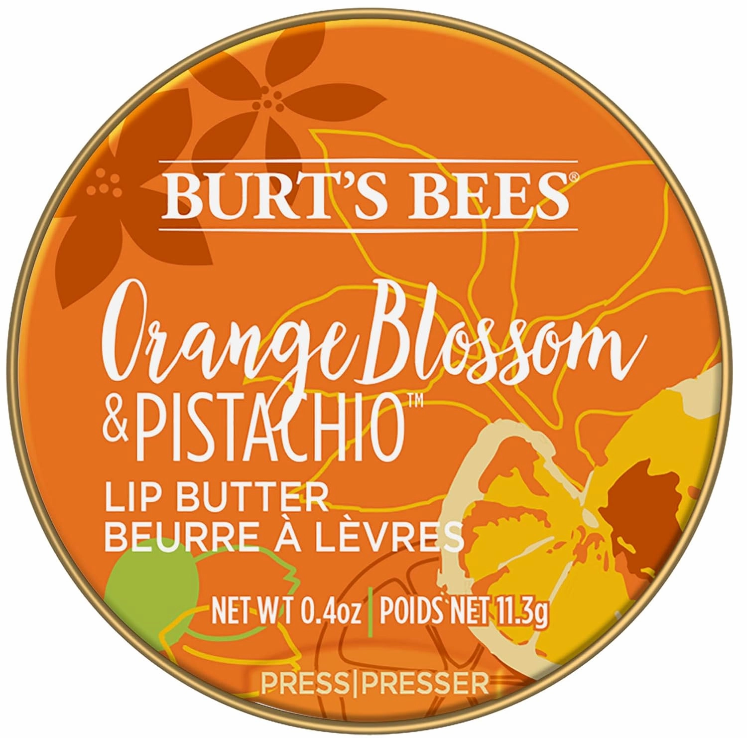 Burt's Bees 100% Natural Moisturizing Lip Butter with Orange Blossom & Pistachio, 6 Tins