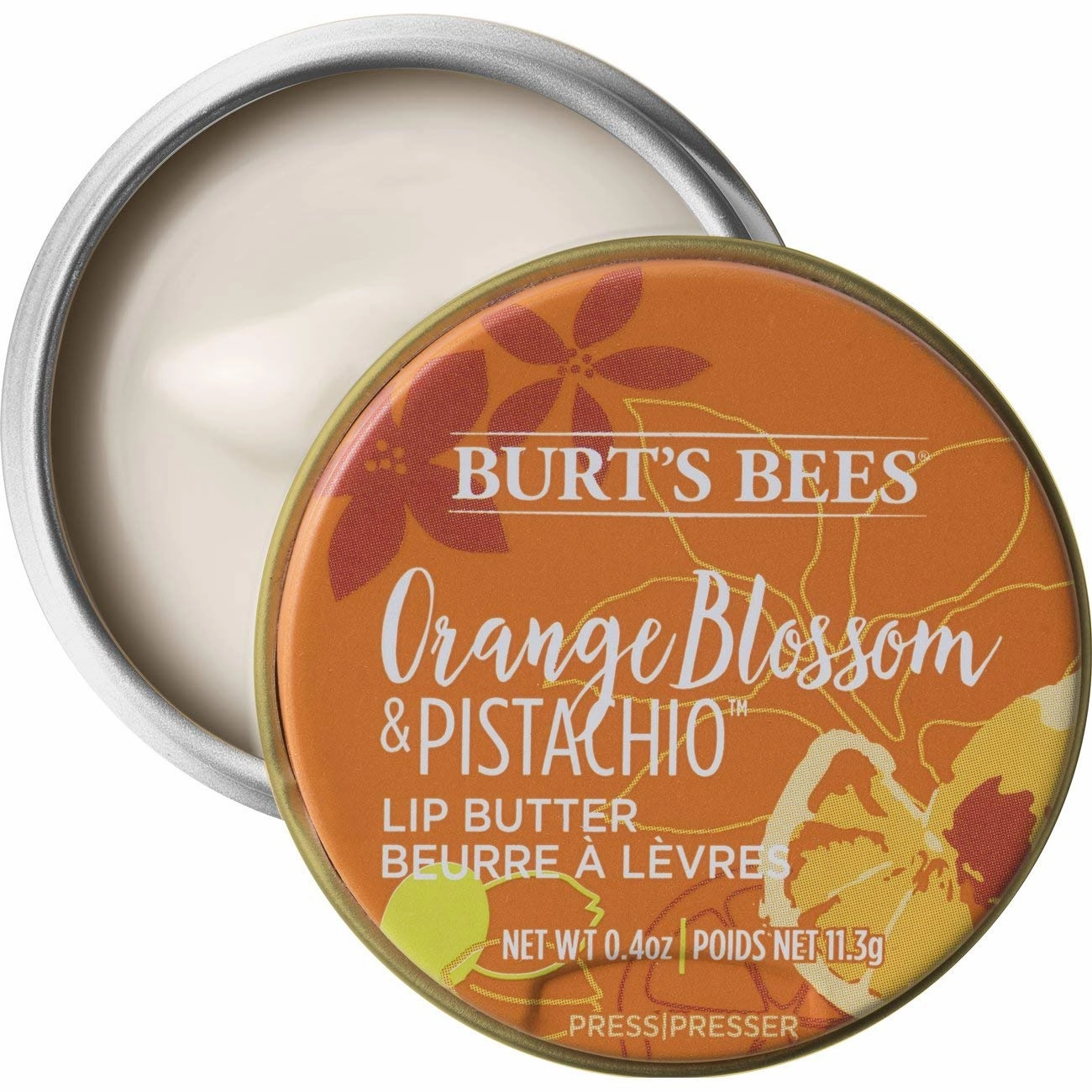 Burt's Bees 100% Natural Moisturizing Lip Butter with Orange Blossom & Pistachio, 6 Tins