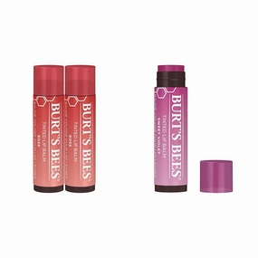 Burt's Bees 2-Pack Rose & Violet Tinted Lip Balm Duos with Shea Butter, 8-Hour Hydration, Buildable Tint
