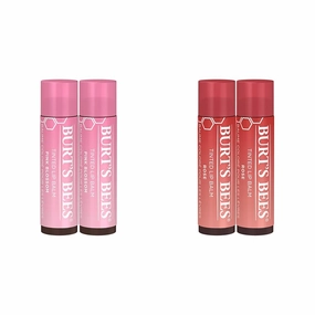 Burt's Bees 2-Pack Tinted Lip Balm Bundle with Pink Blossom and Petal Rose Shades for Long Lasting Hydration Infused with Shea Butter