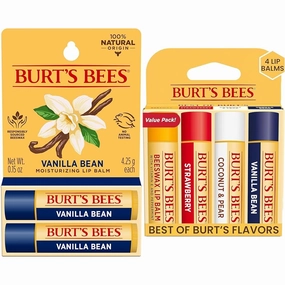 Burt's Bees Lip Balm Easter Basket Stuffers - Vanilla Bean, Lip Moisturizer & Lip Balm Easter Basket Stuffers - Beeswax, Strawberry, Coconut and Pear, Vanilla Bean Pack